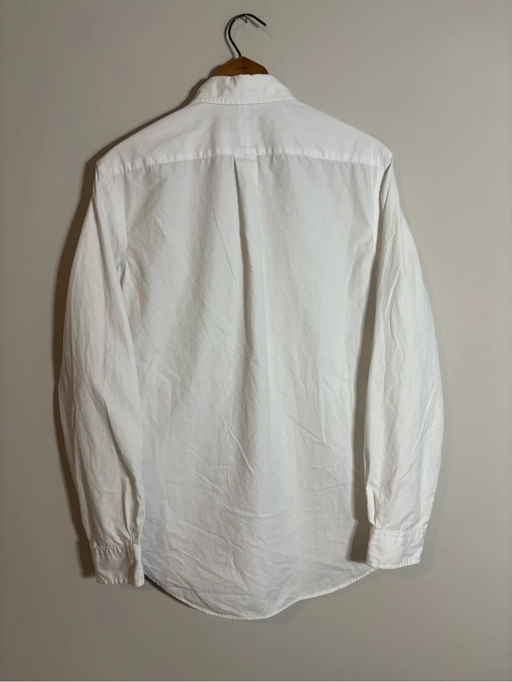 Polo Ralph Lauren Button Down Dress Shirt White Blue Pony Medium
